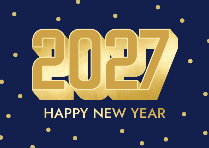 Karte Neujahrsgrüße 2027 in 3D - Neujahrskarten Neujahrskarten - Karte Neujahrsgrüße 2027 in 3D