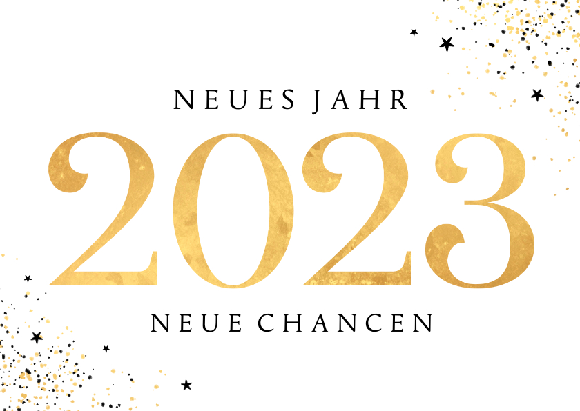 Neujahrskarte 2023 gold neues Jahr - Neujahrskarten Neujahrskarten - Neujahrskarte 2023 gold neues Jahr