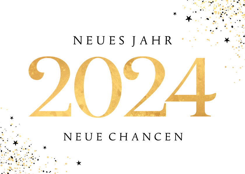 Neujahrskarten - Neujahrskarte 2024 gold neues Jahr