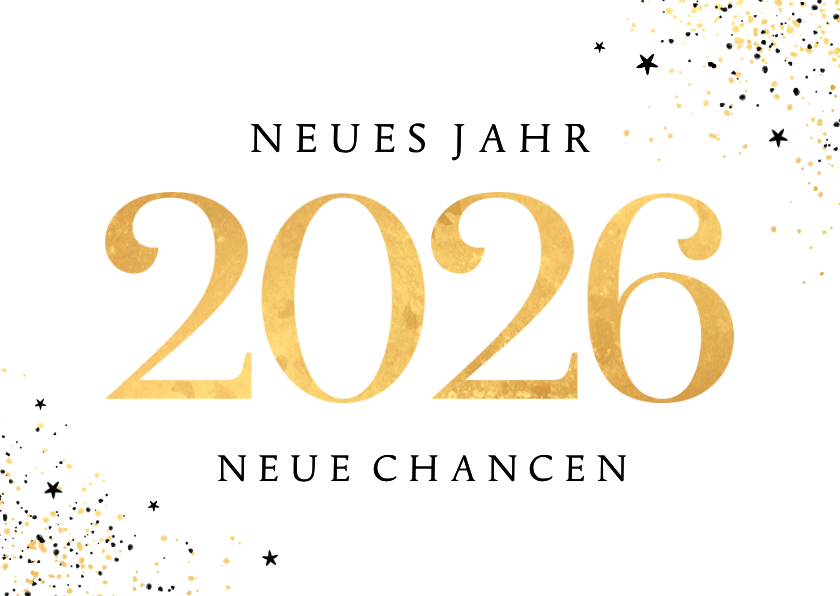 Neujahrskarten - Neujahrskarte 2026 gold neues Jahr