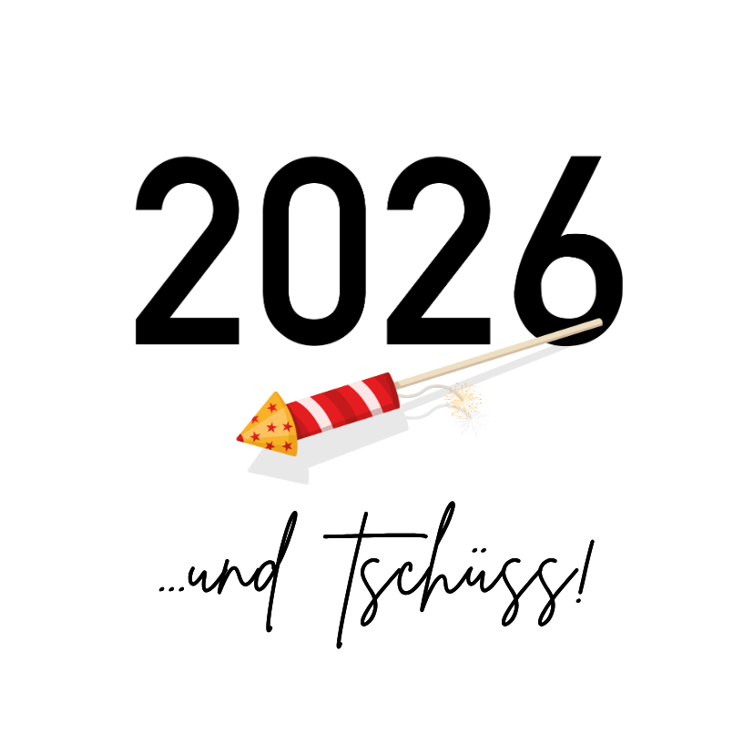 Neujahrskarten - Neujahrskarte 2026 Silvesterrakete
