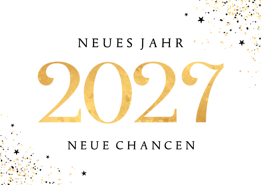 Neujahrskarte 2027 gold neues Jahr - Neujahrskarten Neujahrskarten - Neujahrskarte 2027 gold neues Jahr