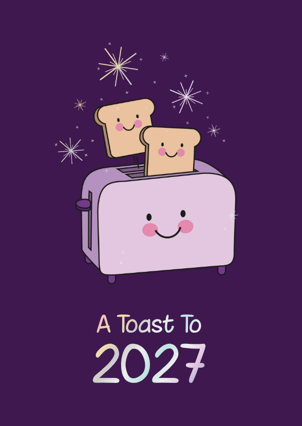 Neujahrskarten - Neujahrskarte 'A toast to 2027'