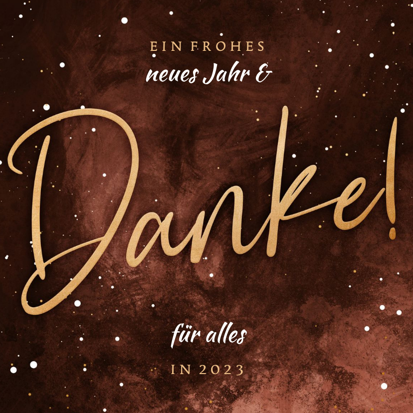 Neujahrskarten - Neujahrskarte 'Danke' rostbraun