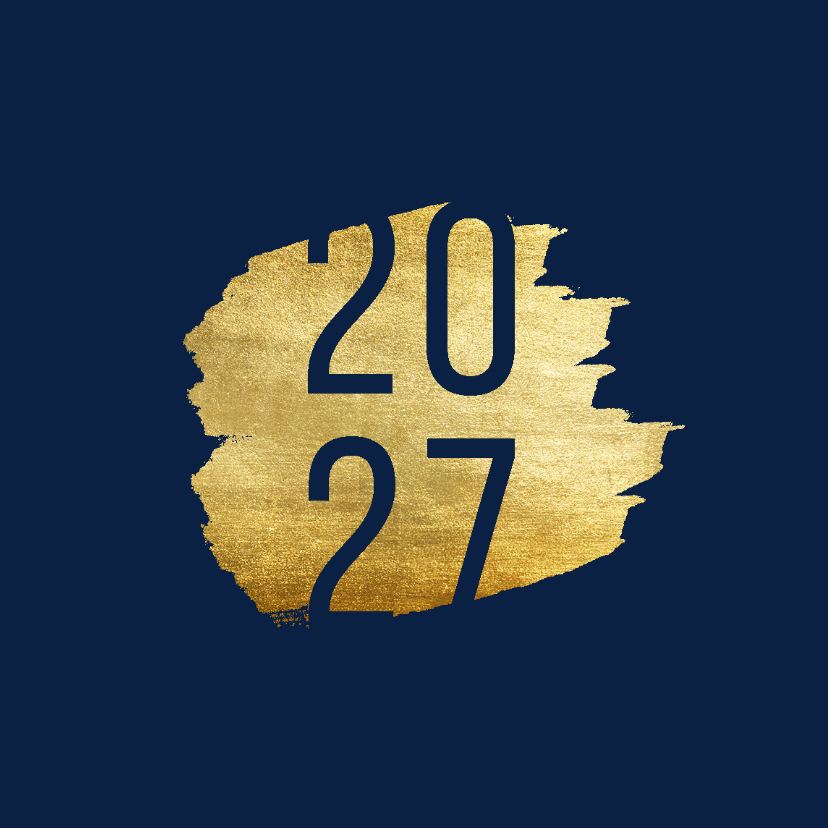 Neujahrskarte dunkelblau mit 2027 auf Gold - Neujahrskarten Neujahrskarten - Neujahrskarte dunkelblau mit 2027 auf Gold