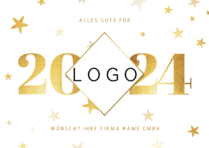 Neujahrskarten - Neujahrskarte Firma Jahreszahl und Logo