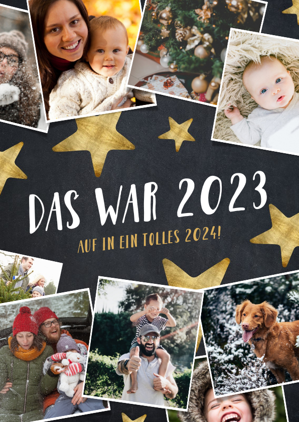 Neujahrskarten - Neujahrskarte Fotocollage das war 2023