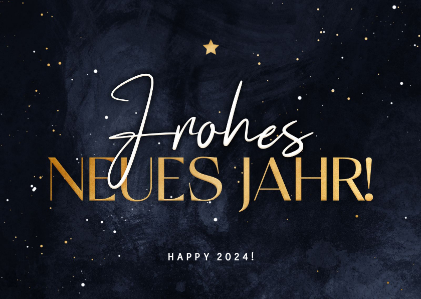 Neujahrskarten - Neujahrskarte 'Frohes neues Jahr' Sternenhimmel