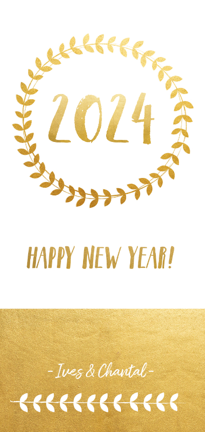 Neujahrskarten - Neujahrskarte Goldlook Happy new year