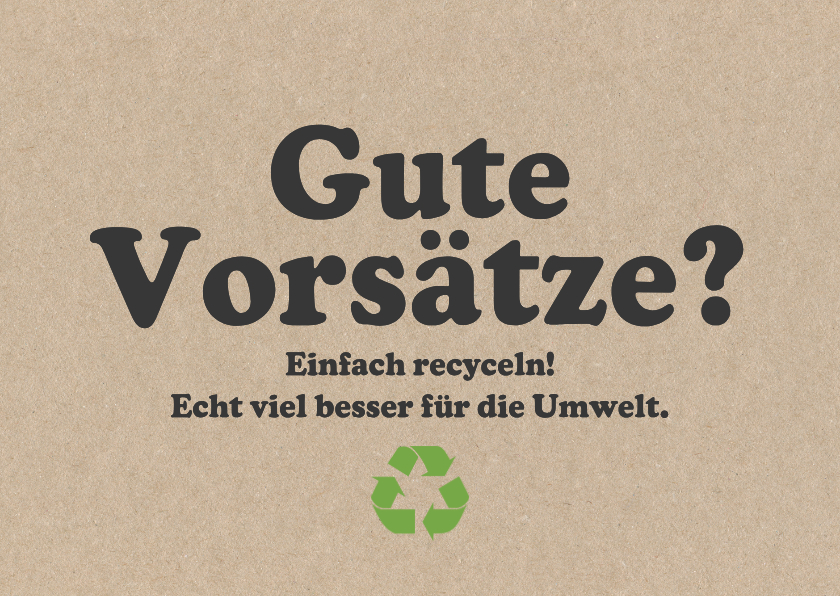 Neujahrskarten - Neujahrskarte 'Gute Vorsätze recyceln'