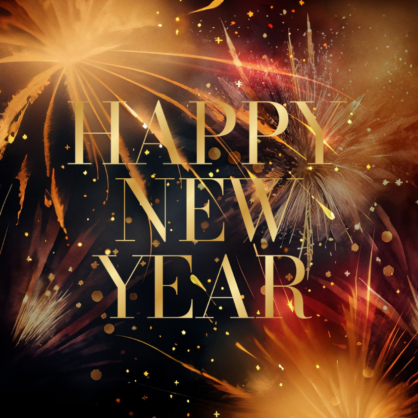 Neujahrskarte 'Happy New Year' große Lettern - Neujahrskarten Neujahrskarten - Neujahrskarte 'Happy New Year' große Lettern