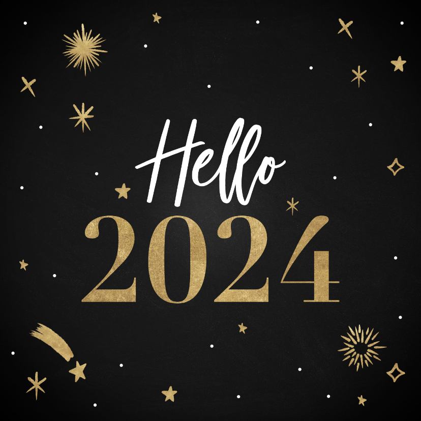Neujahrskarten - Neujahrskarte 'Hello 2024'