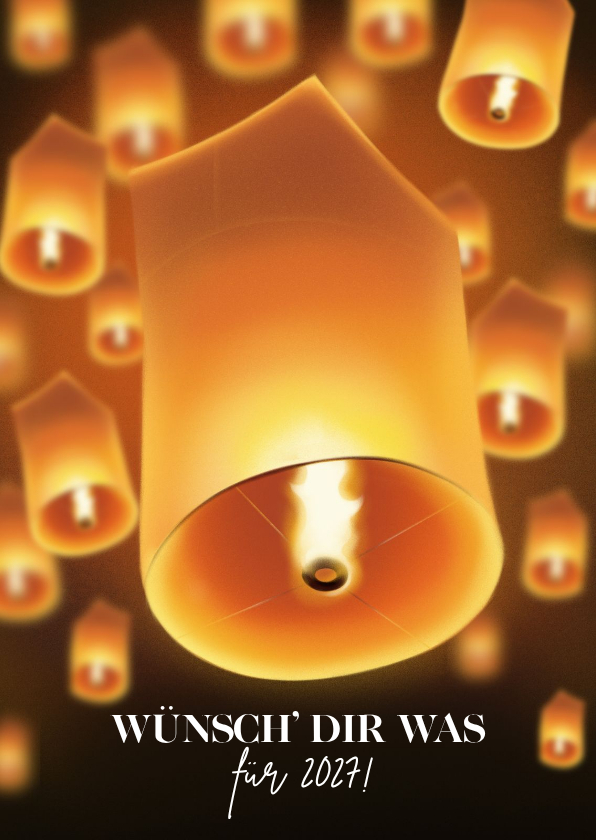 Neujahrskarten - Neujahrskarte Himmelslaterne