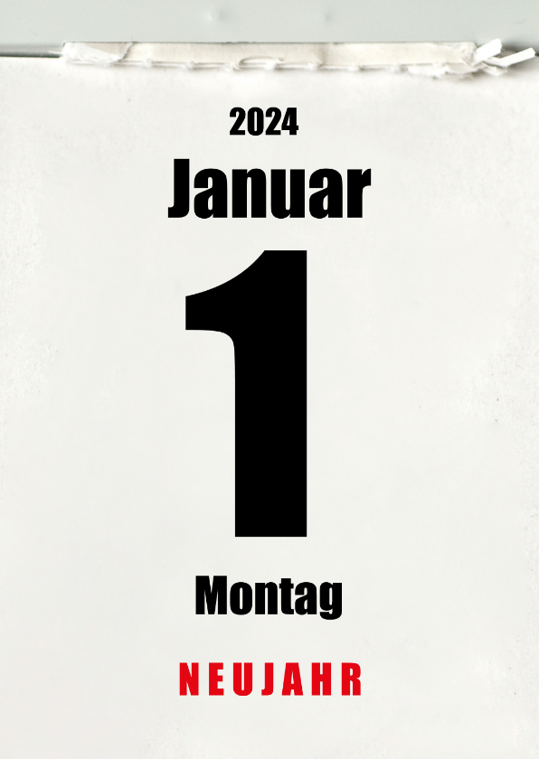 Neujahrskarten - Neujahrskarte Kalenderblätter