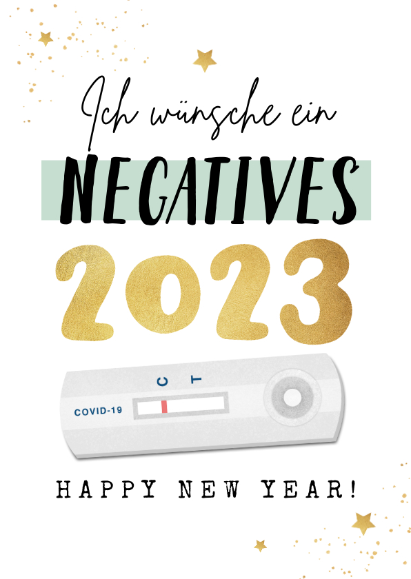 Neujahrskarten - Neujahrskarte negativer Coronatest