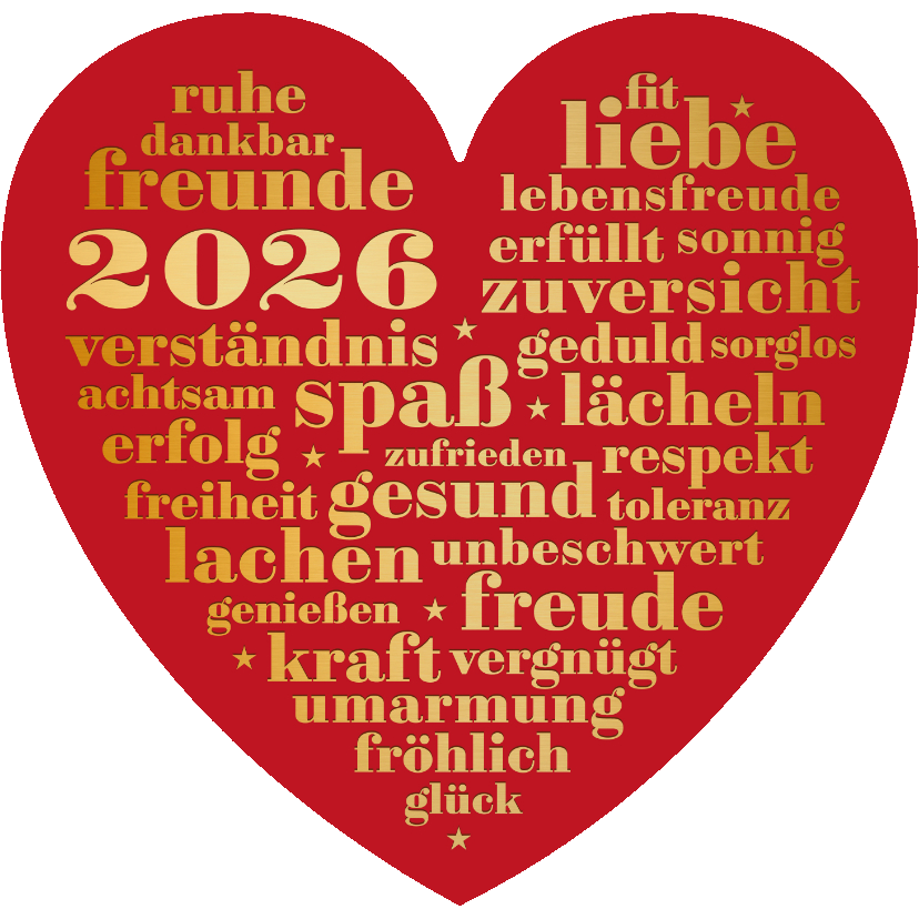 Neujahrskarte rotes Herz Neujahrswünsche - Neujahrskarten Neujahrskarten - Neujahrskarte rotes Herz Neujahrswünsche