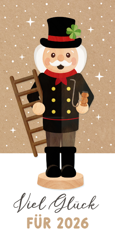 Neujahrskarten - Neujahrskarte Schornsteinfeger Räuchermännchen