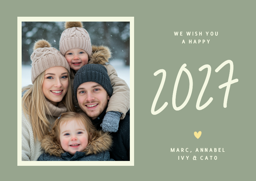 Neujahrskarten - Neujahrskarte Simpel Grün Foto 2027