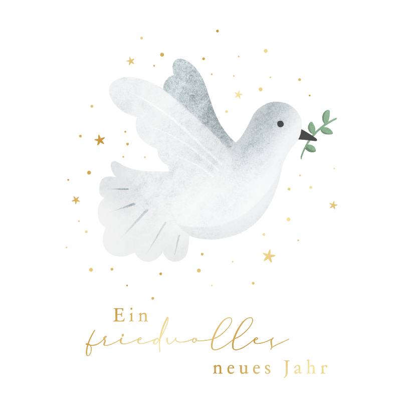 Neujahrskarte Taube 'Friedvolles neues Jahr' - Neujahrskarten Neujahrskarten - Neujahrskarte Taube 'Friedvolles neues Jahr'