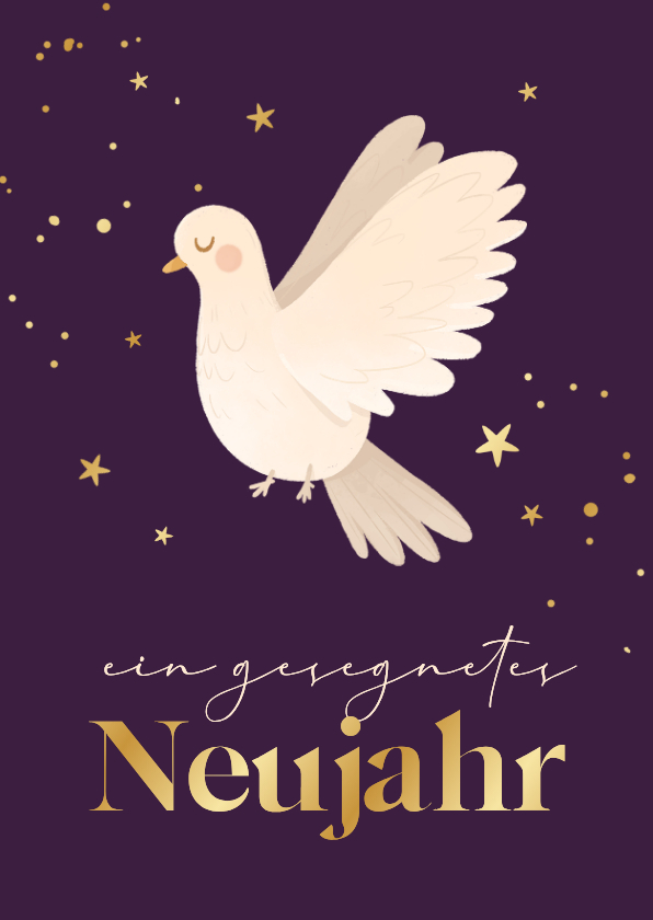Neujahrskarte Taube 'Gesegnetes Neujahr' - Neujahrskarten Neujahrskarten - Neujahrskarte Taube 'Gesegnetes Neujahr'