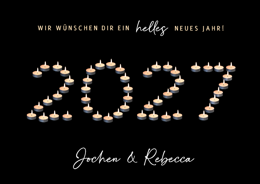 Neujahrskarten - Neujahrskarte Teelichter 2027