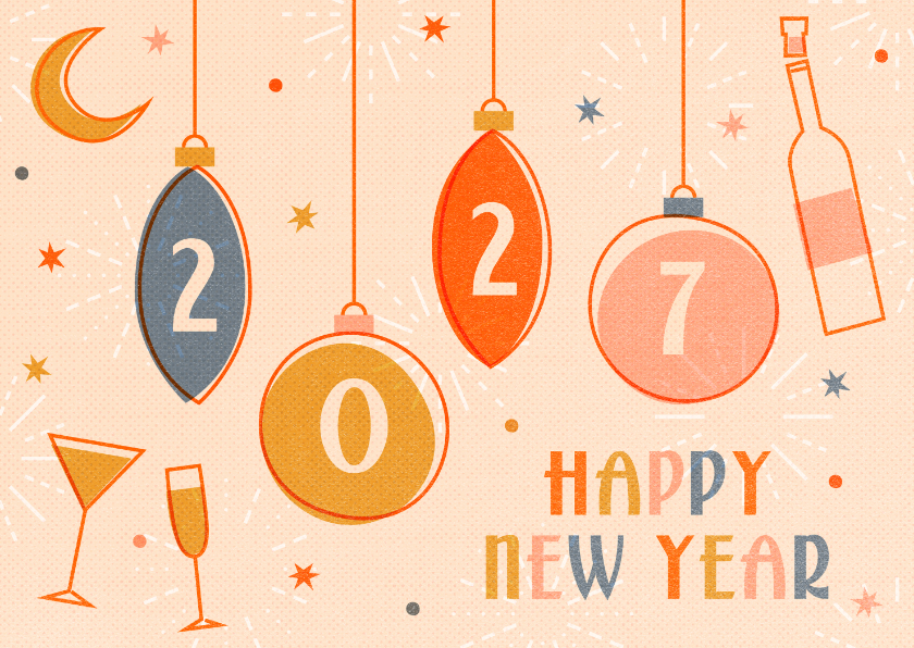 Neujahrskarte Vintagelook 2027 - Neujahrskarten Neujahrskarten - Neujahrskarte Vintagelook 2027
