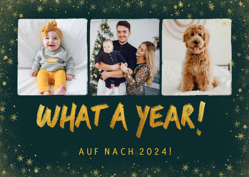 Neujahrskarten - Neujahrskarte 'What a year...!' mit Fotocollage