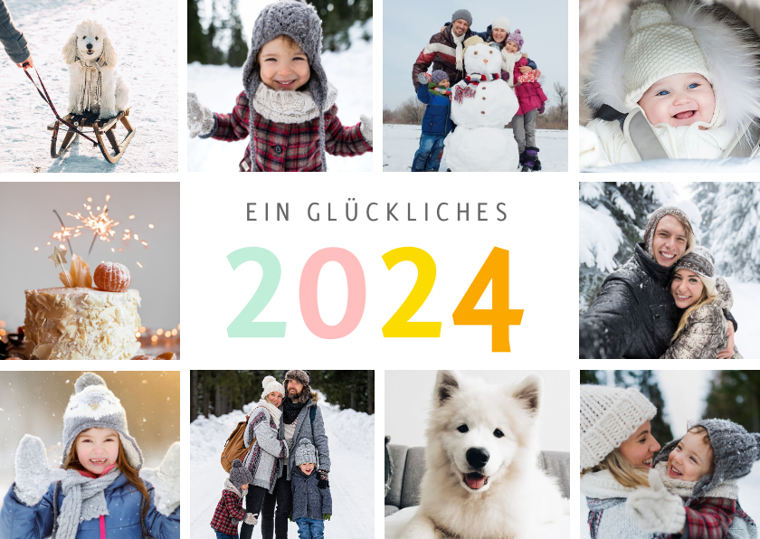 Neujahrskarten - Neujahrskarte zehn Fotos