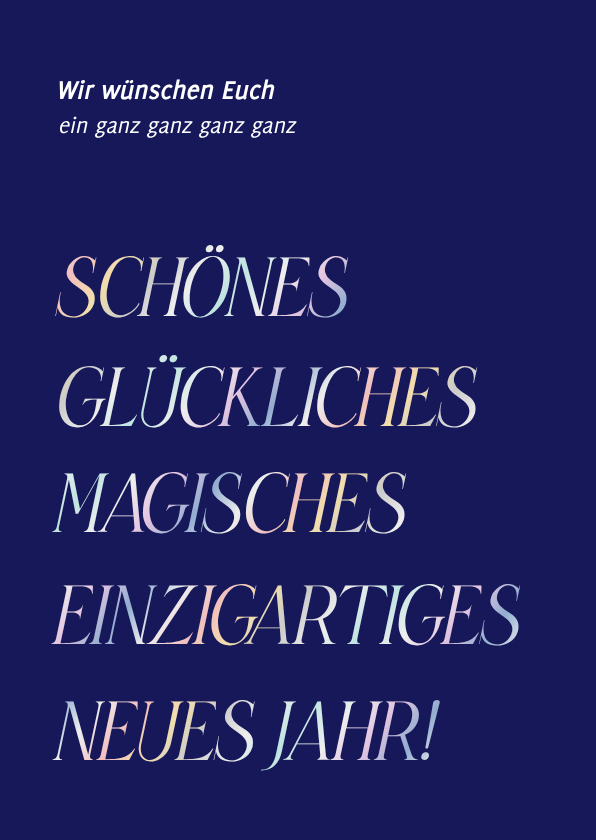 Originelle Neujahrskarte mit großer Schrift - Neujahrskarten Neujahrskarten - Originelle Neujahrskarte mit großer Schrift
