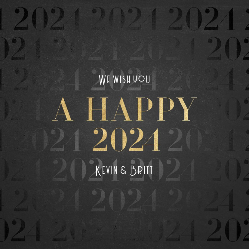 Neujahrskarten - Stilvolle Neujahrskarte A Happy 2024 Foto innen