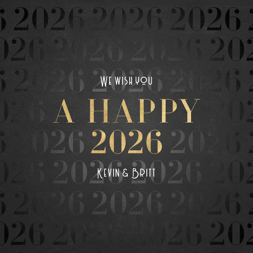 Stilvolle Neujahrskarte A Happy 2026 Foto innen - Neujahrskarten Neujahrskarten - Stilvolle Neujahrskarte A Happy 2026 Foto innen