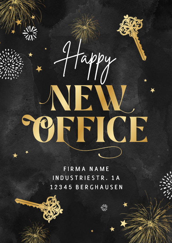 Umzugskarte geschäftlich 'Happy New Office' - Neujahrskarten Neujahrskarten - Umzugskarte geschäftlich 'Happy New Office'