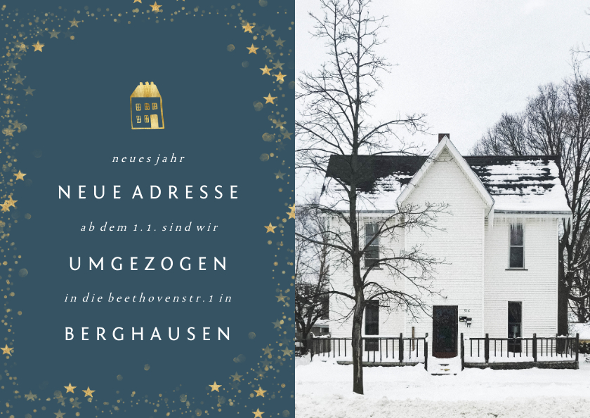 Neujahrskarten - Umzugskarte neues Jahr, neue Adresse 