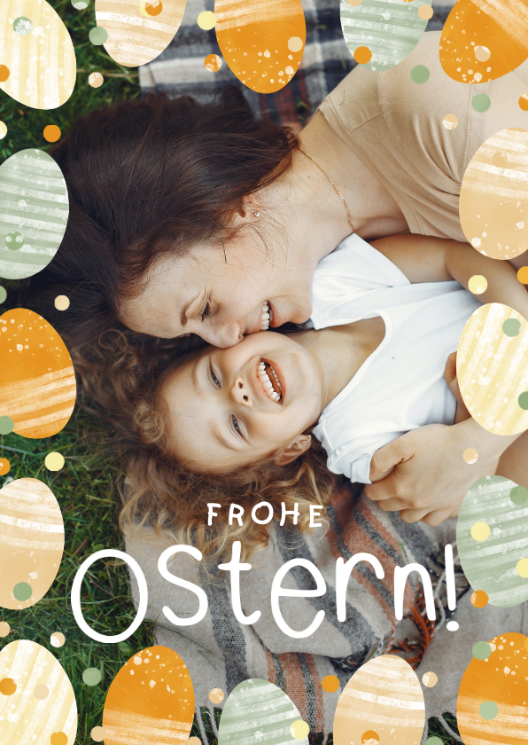 Osterkarten - Fotogrußkarte Ostern Rahmen aus Ostereiern