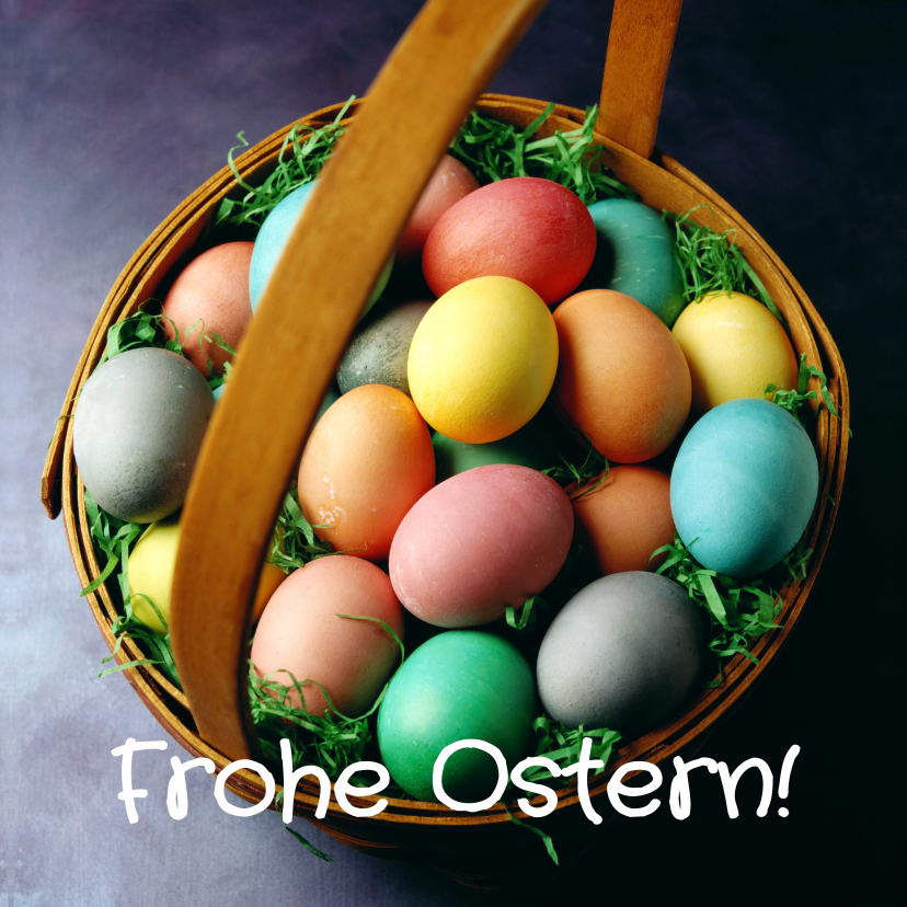Osterkarten - Grußkarte Ostern buntes Osterkörbchen
