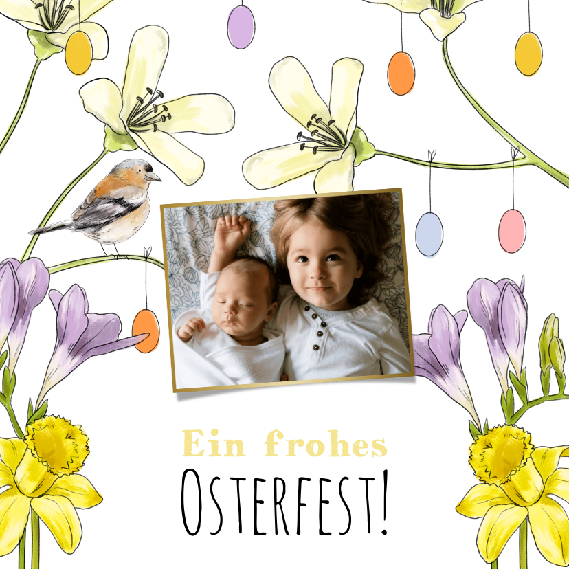 Osterkarten - Grußkarte Osterstrauß & Foto