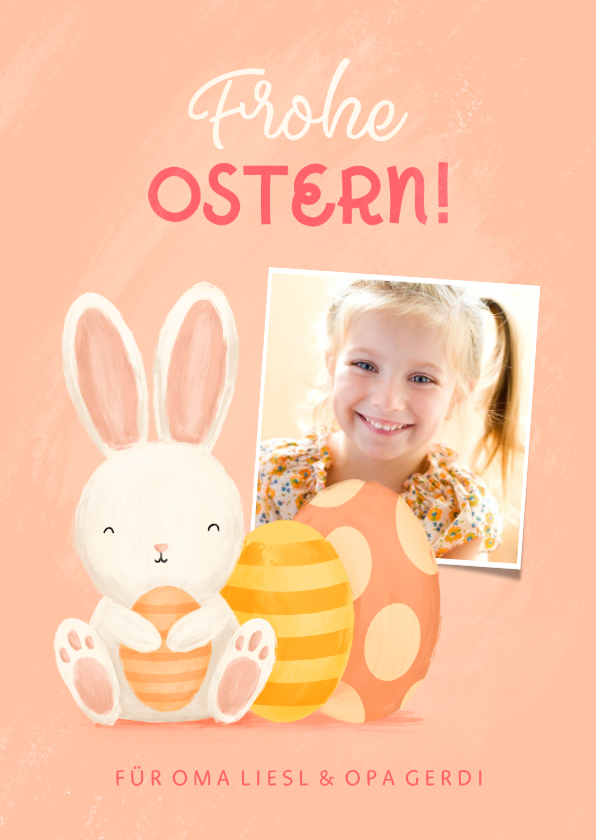 Osterkarten - Lustige Osterkarte eigenes Foto & Osterhase