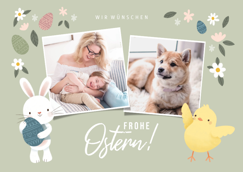 Osterkarten - Lustige Osterkarte Fotos, Osterhase & Küken