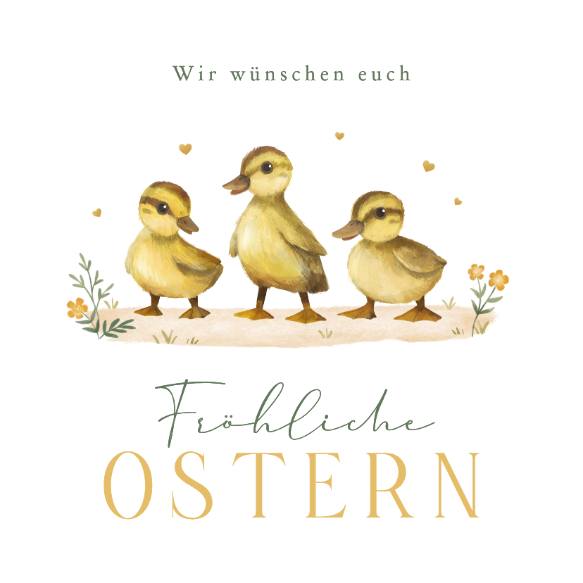 Osterkarten - Ostergrußkarte drei Küken