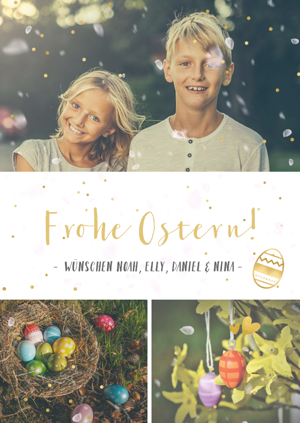Osterkarten - Ostergrußkarte Frohe Ostern mit eigenen Fotos