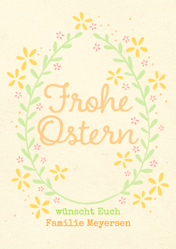 Osterkarten - Osterkarte Florales Ei