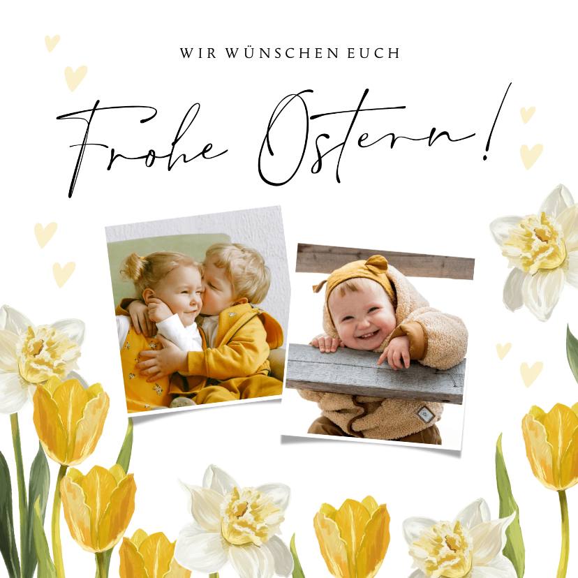 Osterkarten - Osterkarte Fotos, Tulpen und Narzissen