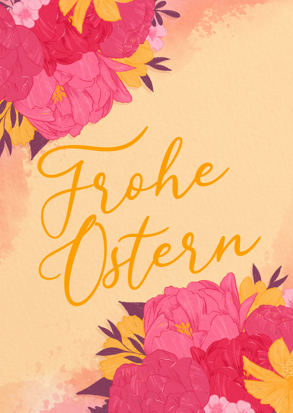 Osterkarten - Osterkarte mit Blüten