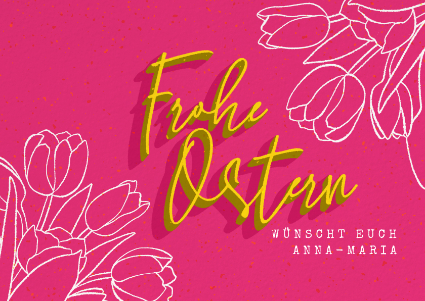 Osterkarten - Osterkarte mit Lettering und Tulpen