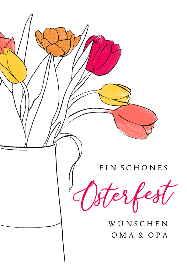 Osterkarten - Osterkarte mit Tulpenvase