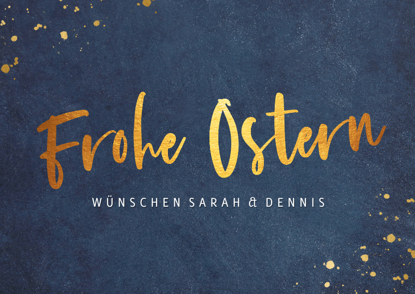 Osterkarten - Stilvolle Ostergrußkarte dunkelblau Foto innen