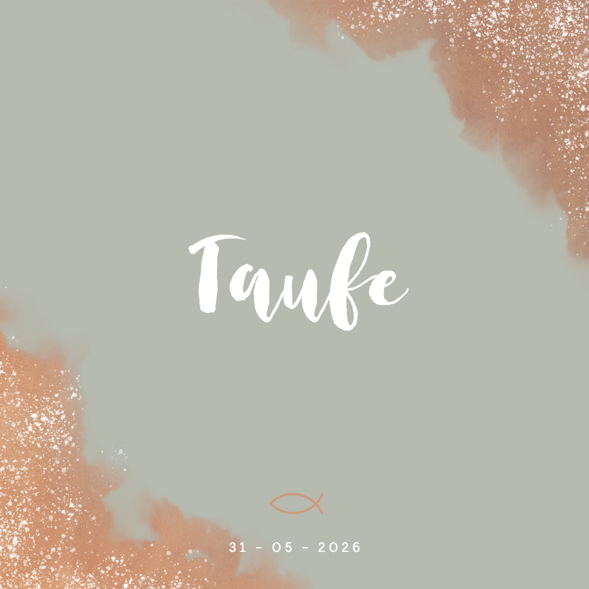 Taufkarten - Einladung zur Taufe Aquarelleffekte