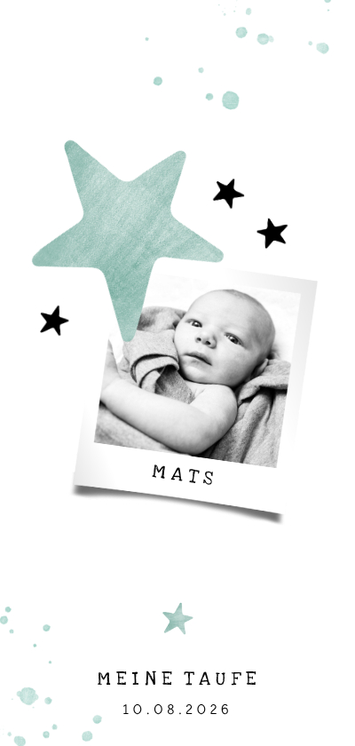 Taufkarten - Foto-Einladung zur Taufe Sternenkind