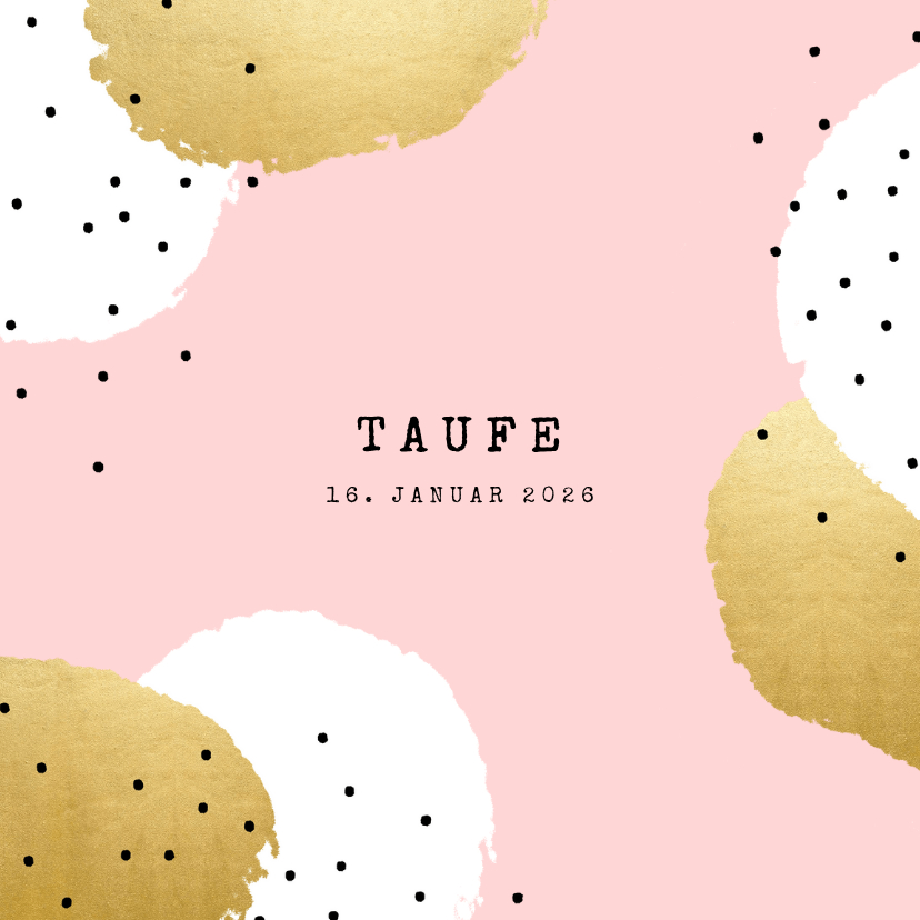 Taufkarten - Taufeinladung rosa mit Punkten