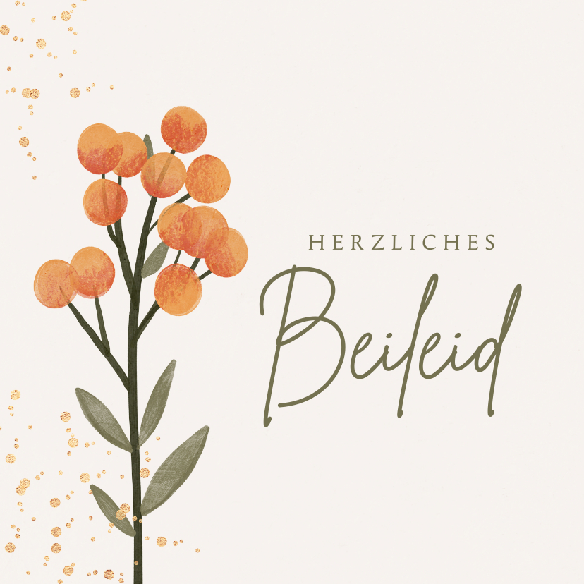 Trauerkarten - Beileidskarte Blumenzweig
